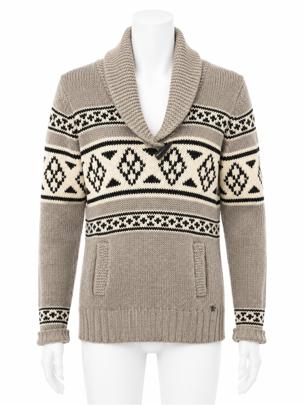 Aritzia TNA Lambswool Fair Isle Cowl Neck Sweater Size Medium